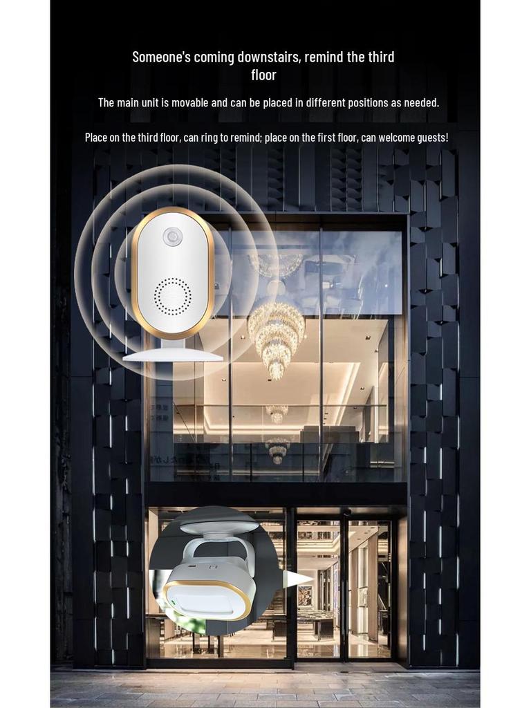 Sensor Store Entrance Alert: Welcomer Anti-theft Alarm and Split Doorbell for Supermarkets.