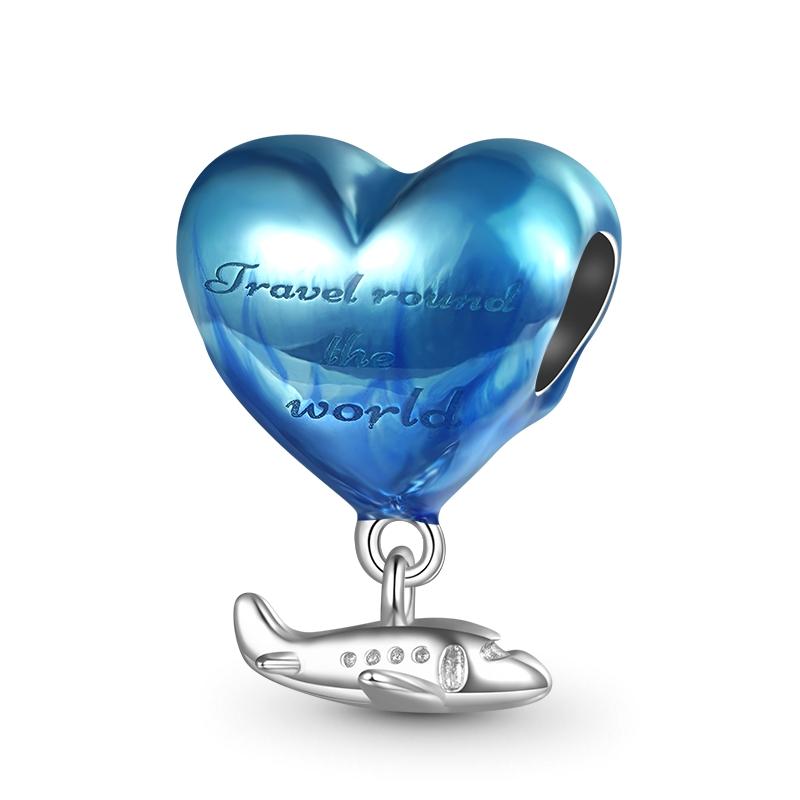 New Blue Marine Creatures Conch Jellyfish Turtle Shark Copper Charm Pendant Fit For Original Bracelet Diy Women'S Jewelry