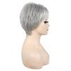 Ladies Ombre Silver Grey Wig With Bangs Short Natural Straight Synthetic Wigs for Women Fake Hair Wig Heat Resistant Wig