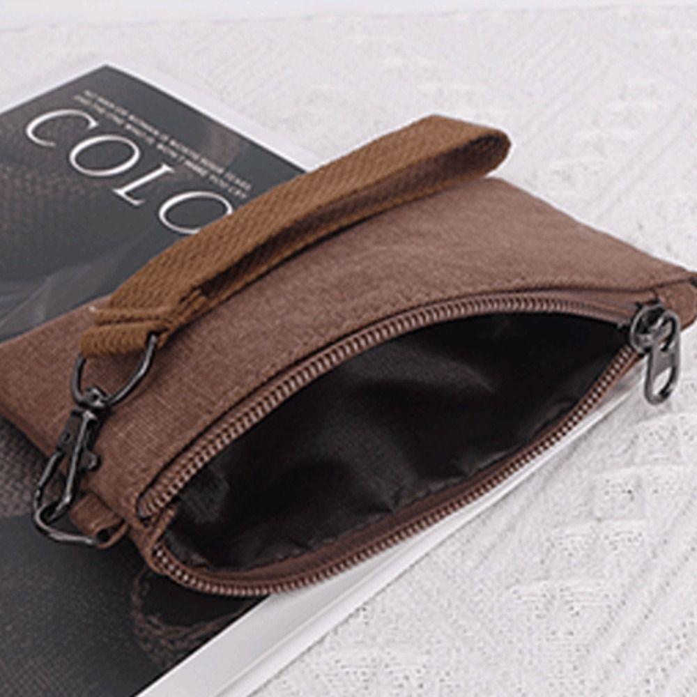 Korean Style Small Item Bag Wrist Bag Card Storage Bag Soft Canvas Coin Purse Travel