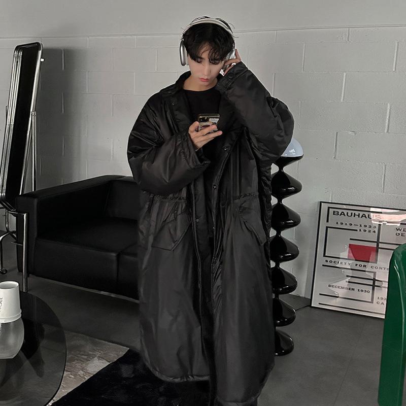 Designed Mid-length Cotton Coat for Men In Winter Loose Warm Thickened Coat Korean Style Trendy Lapel Cotton Coat