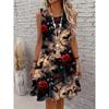 Women's Dresses 3D Floral Printed Ladies Elegant Casual Sleeveless Dresses Fashion Plus Size Casual Comfortable Soft Breathable Women Mini Dress