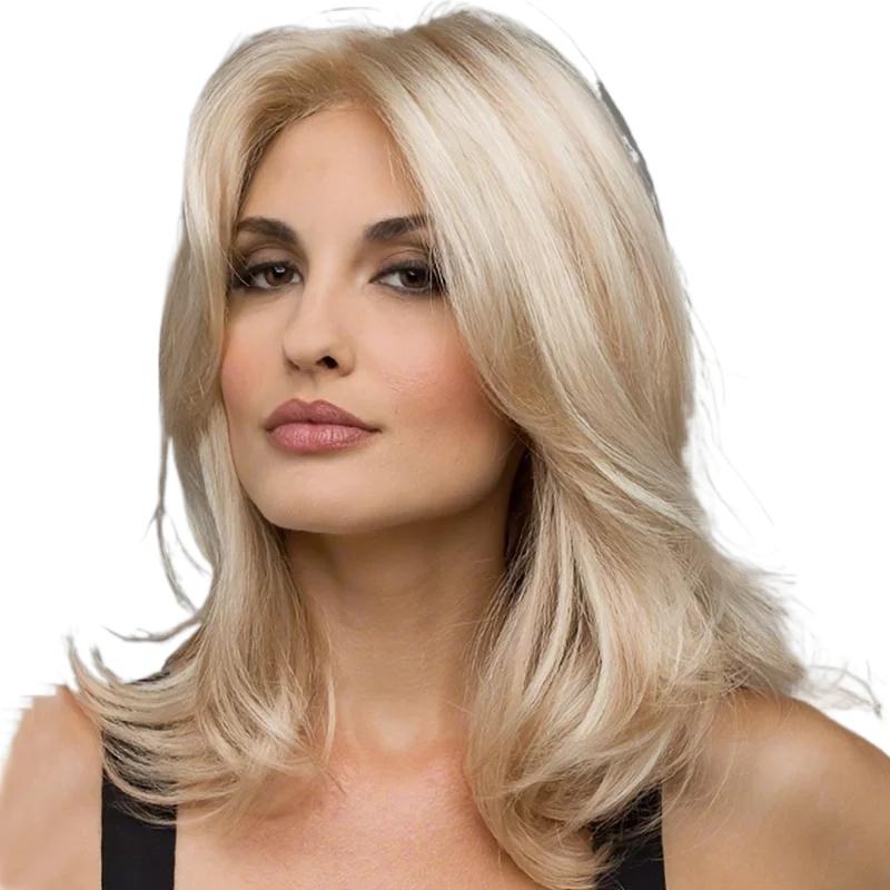 

Women s Blonde Medium Synthetic Wig Cover, Straight Hair, Suitable for Everyday Dress Wig Accessories