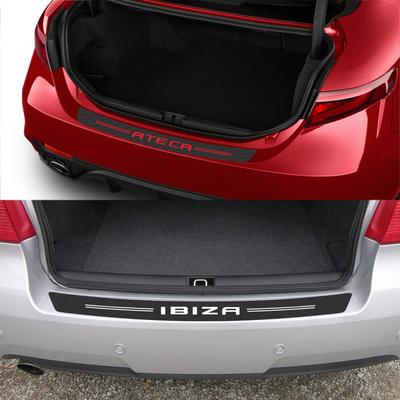 Adesivo per bagagliaio auto, protezione paraurti posteriore, texture fibra di carbonio, accessori decorativi per soglia bagagliaio per Seat Ibiza 6J 6I Leon Ateca Arona