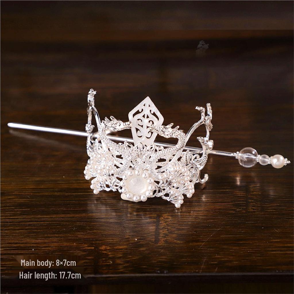 Handmade Wuxia Style Unisex Hair Crown Tiara and Hairpin