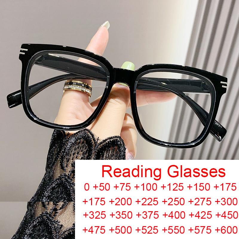 Fashion Square Glasses Luxury Big Frame Anti Blue Light Computer Glasses Vintage Black UV400 for Women Men