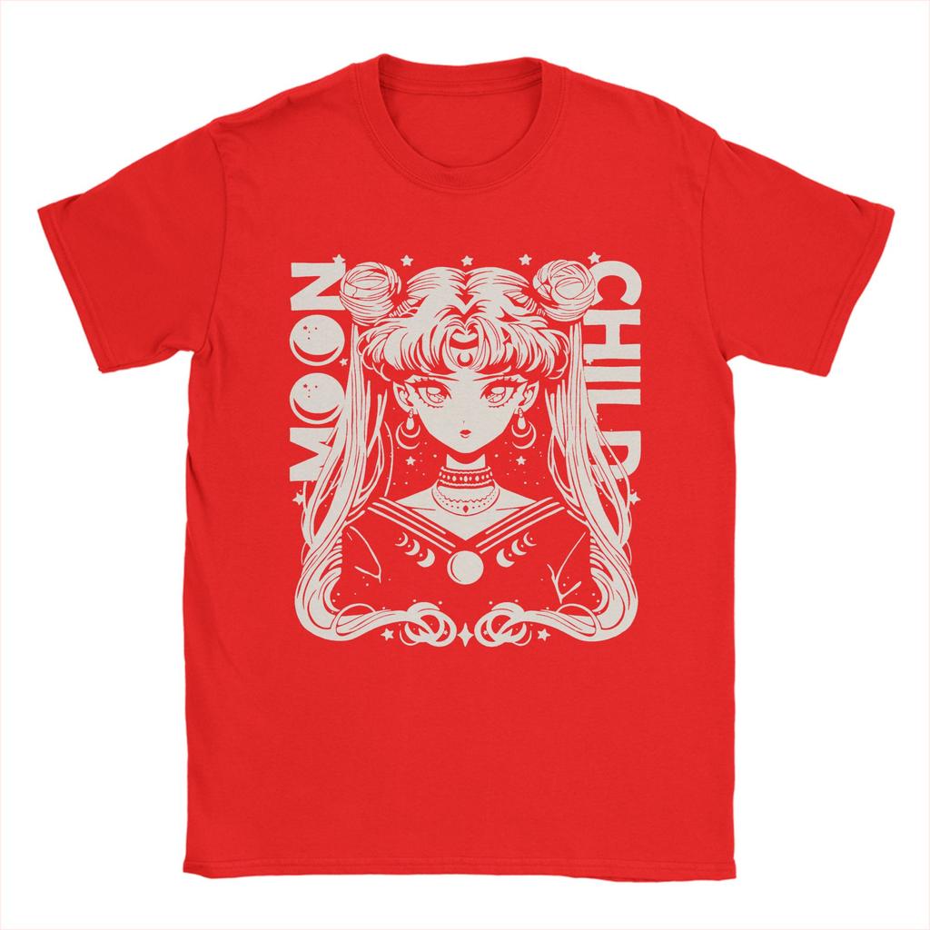 Men Sailors Moons T Shirt Anime Pure Cotton Clothes Fashion Short Sleeve Crew Neck Tee Shirt Birthday Gift TShirts