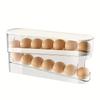 Bilayer Fridge Egg Storage Box Automatic Rolling Eggs Holder Rack Ladder Style Refrigerator Eggs Dispenser Egg Organizers Holder