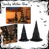 Pack of 2 Black Woven Witch Hats with String Lights for Halloween Decoration Indoor Outdoor