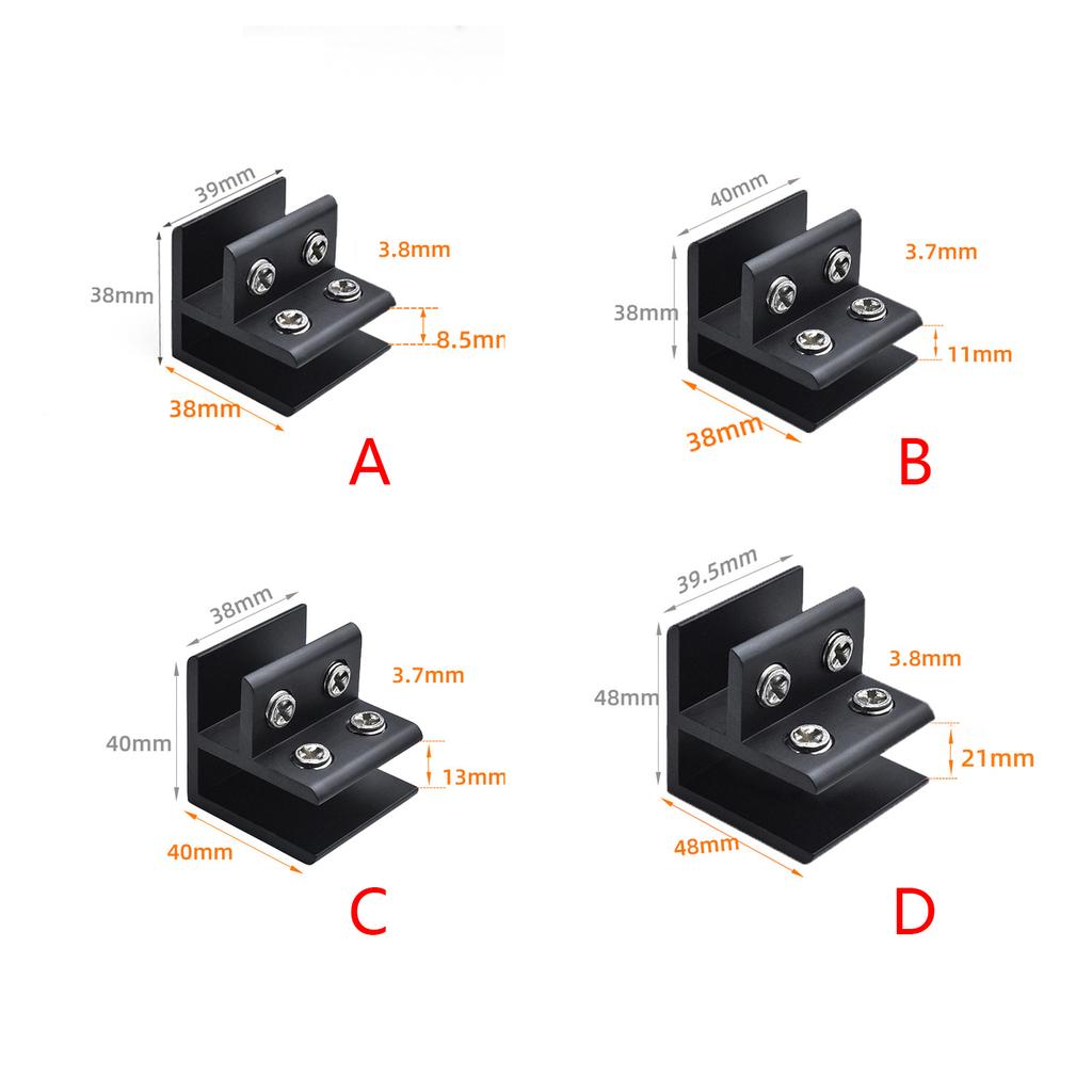 L/T/Cross Type Glass Fixing Clip Wood/Glass Bracket Connectors Aluminum Alloy Fixed Glass Clamp Furniture Hardware