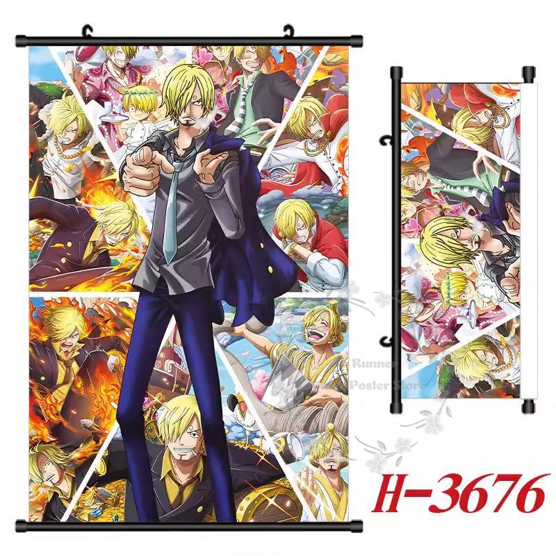 P-One P-Piece Hd Poster Scroll Painting Peripheral Hanging Painting Bedside Living Room Background Wall Cloth Painting