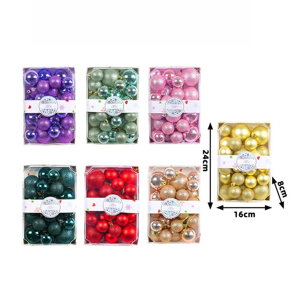 26Pcs Plastic Christmas Hanging Ball Merry Christmas Tree Decor Hotel Office Decor