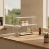 Desktop Storage Rack Open-Frame Countertop Organizer Acrylic Storage Rack Rectangular Shelf Clear for Vanity, Kitchen