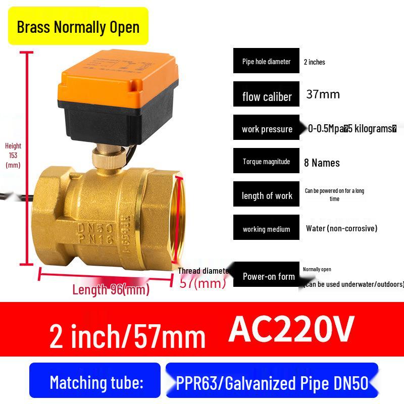 Mini Electric Ball Valve: Two-Way Threaded, Underwater & Waterproof, 220V/24V/12V