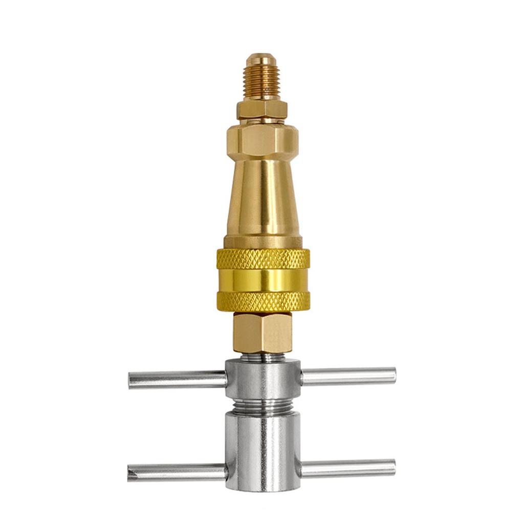 Brass Quick Coupling 1/4 Inch Refrigerator Quick Coupling Tools Metal Quick Connector for Cooling System & High Pressure Washer