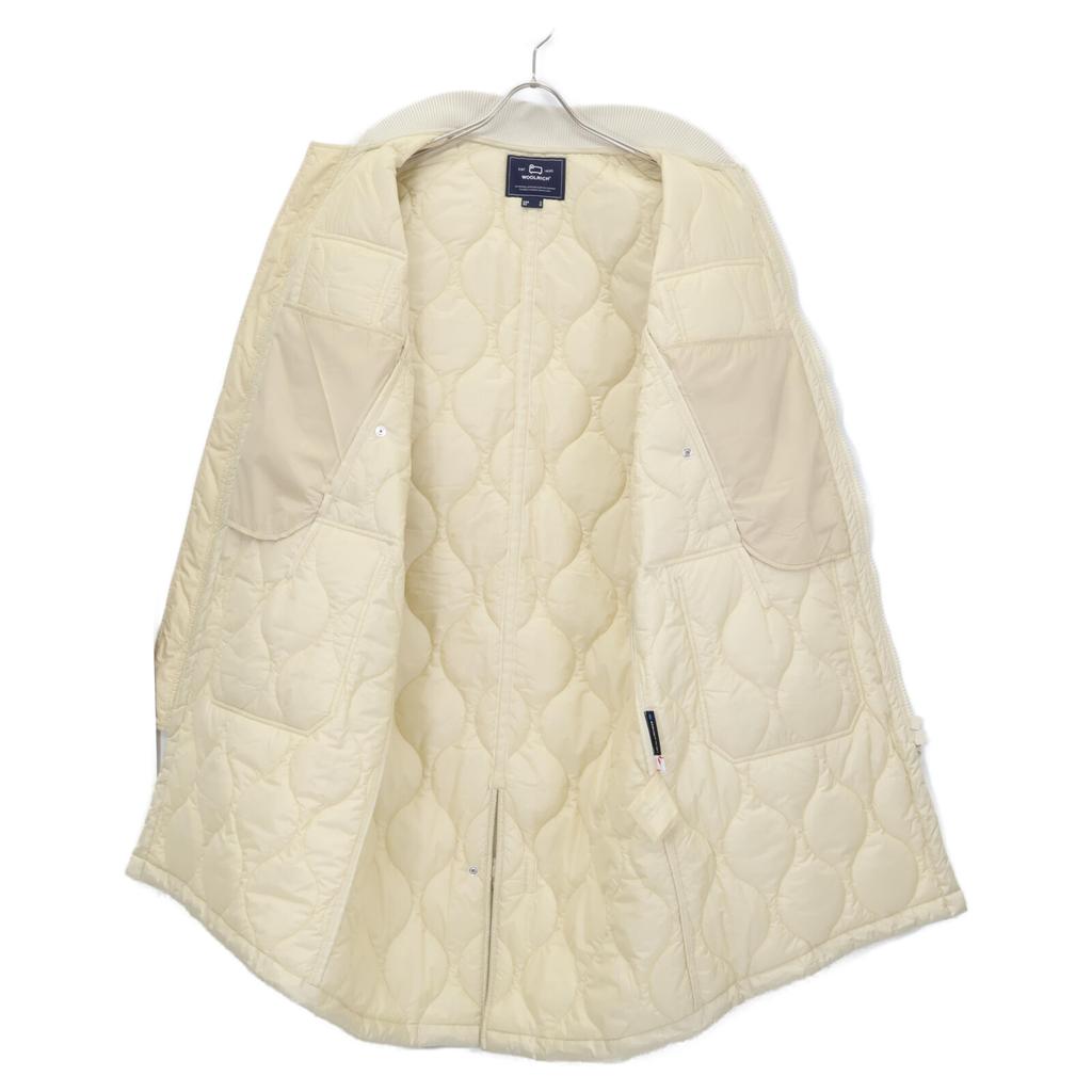 Woolrich WJOU0103 Ivory Quilted Ribbed Color Padded Coat Coat S IvoryUsed