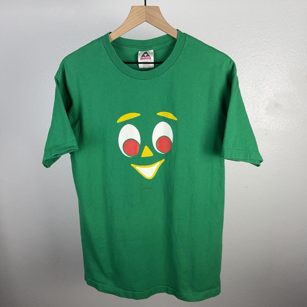 Vintage Gumby Großes Gesicht Promo OFFIZIELL LIZENZIERT Grünes Y2K T-Shirt Größe L