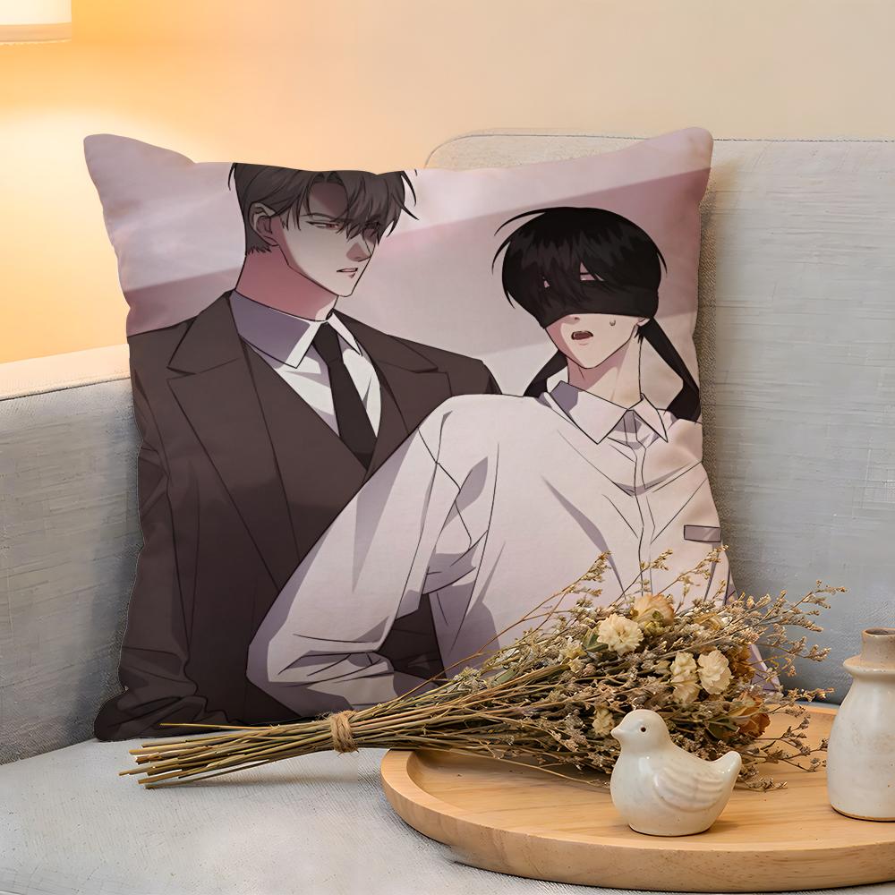 Cushion Cover Linen SkinFriendly Soft Decorative Case For Sofa Home Decor BL Anime Yaoi Loving Cartoon Pillow Cover
