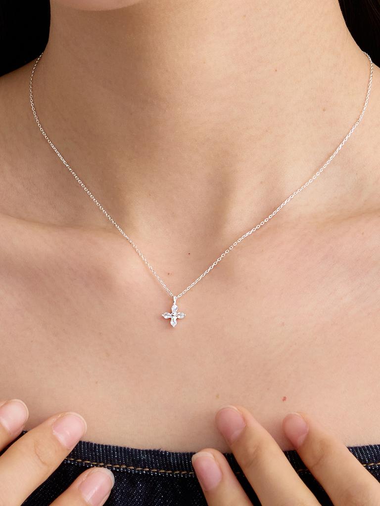 Primaute [Silver 925] Cubic Clover Necklace - B