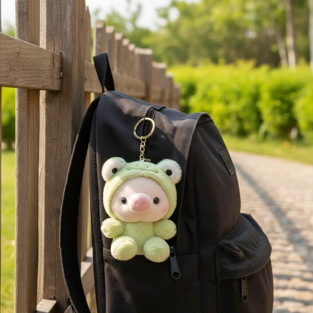 Hooded Cosplay Pig Plush Keychain Dress Up Doll Stuffed Animal Key Ring Bag Charm