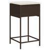 3 Piece Garden Bar Set with Cushions Brown Poly Rattan