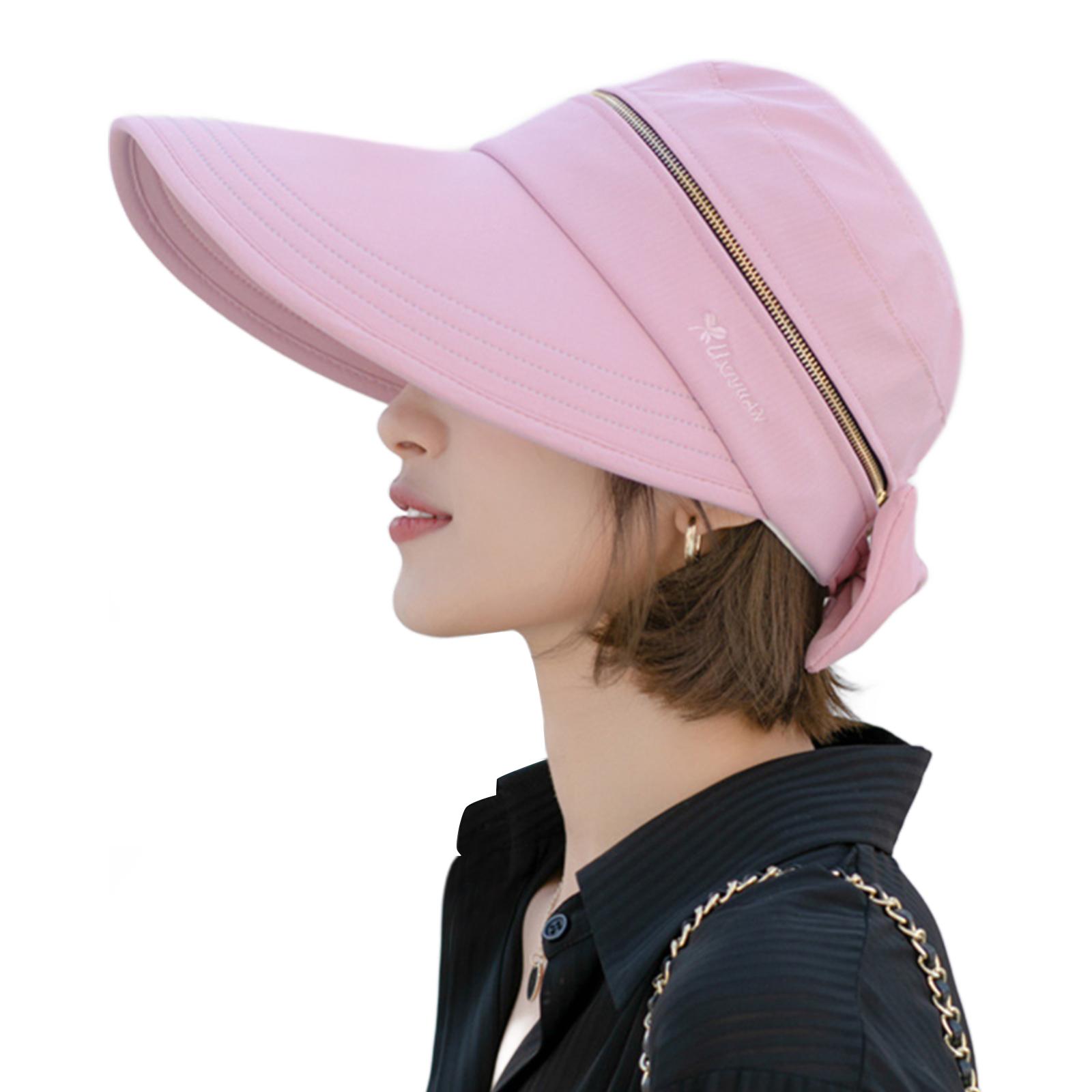 

Женская шляпа от солнца, шляпы с отстегивающимися козырьками, 5-дюймовые широкие поля, украшения с бантом, открытый верх, защита от солнца, пляжная шляпа, шляпа для гольфа розовый