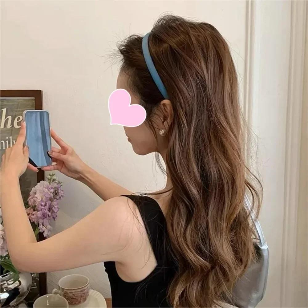 2 Stück Europäische und Amerikanische Einfarbige Denim Vintage Haarreifen Stirnbänder für Damen Mädchen Koreanische Haarreifen Bänder Accessoires