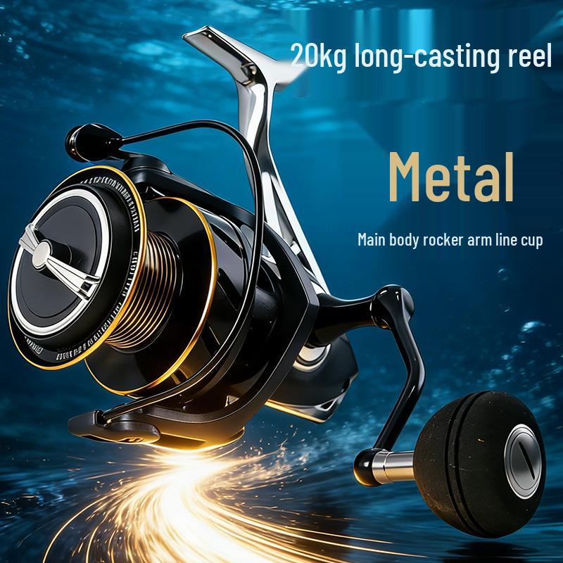 Cross-border Long-casting Gapless Spinning Reel with Slanted Mouth, Metal Line Cup and Foot Base for Anchor Fishing