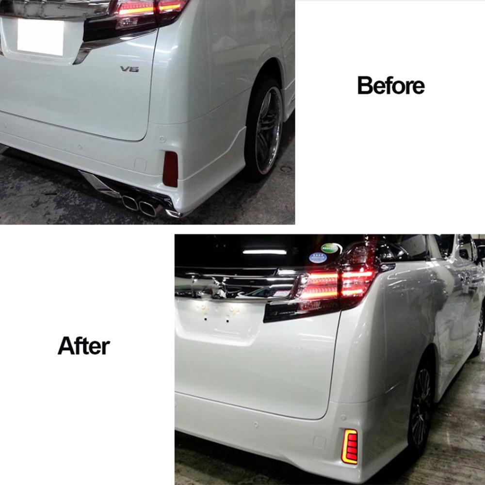 2PCS Reflector for Toyota Vellfire ALPHARD 2016 2017 2018 LED Rear Fog Lamp Bumper Light Auto Brake Light Turn Signal