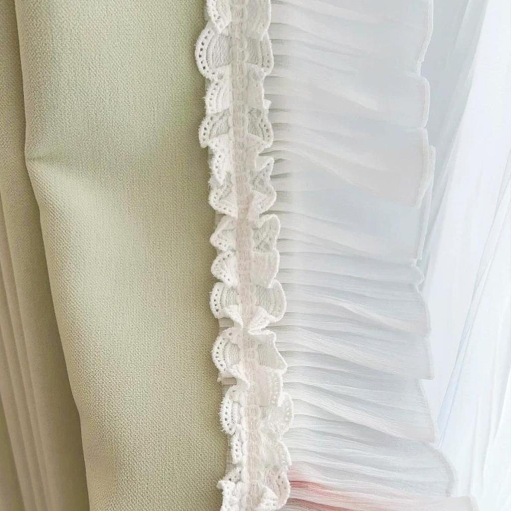 Chuyang Vintage French Romantic Cream Sheer Lace Curtain