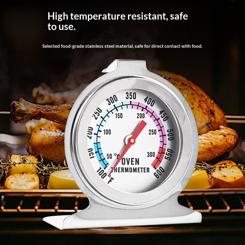 1Pcs Kitchen Tools 300°C Stainless Oven Thermograph Mini Dial Stand Up Temperature Meter BBQ Thermograph Household Oven Cookware
