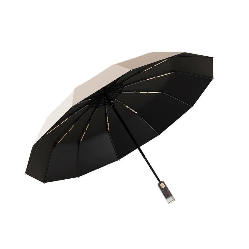 Three-fold automatic umbrella, safe section, anti-rebound, increase weather and rain vinyl parasol, umbrella customization