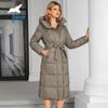 ICEbear 2024 Winter Damen Lange Baumwolljacke Damen Kapuzentunika Mantel Damen Einfarbig Verdickte Thermojacke GWD4502I