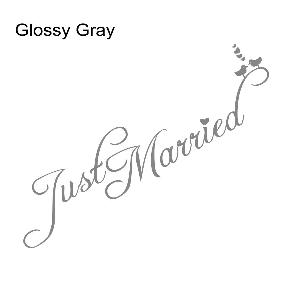 Just Married Wedding Slogan Banner Car Window Body Side Sticker Car Trunk Vinyl Decal Self-Adhesive Auto Decoration Accessories