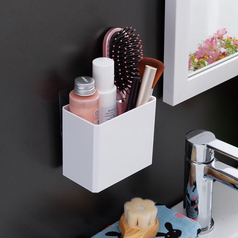 No-Drill Bathroom Wall Shelf for Electric Toothbrush, Comb, Shaver, and Toothpaste Storage