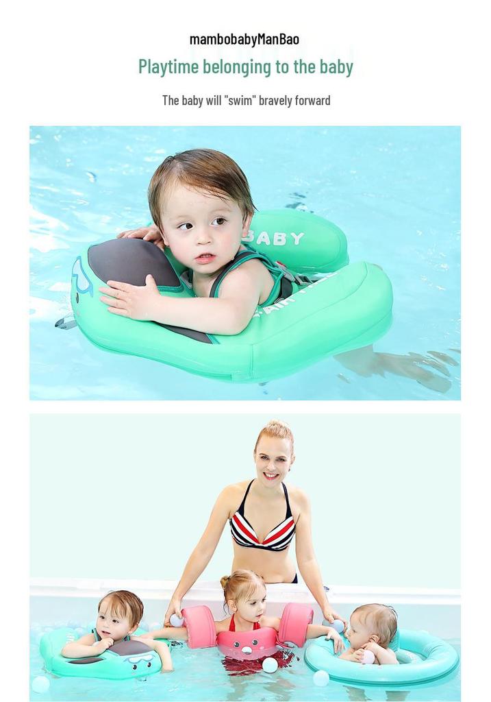 Mambobaby 3D Anti-Rollover Swim Float Ring for Babies 3-24 Months