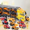 Construction Truck Vehicle Toy Set For Kids Alloy Carrier Truck Push And Go Vehicle Car Toys Birthday Gifts For Boys Girls