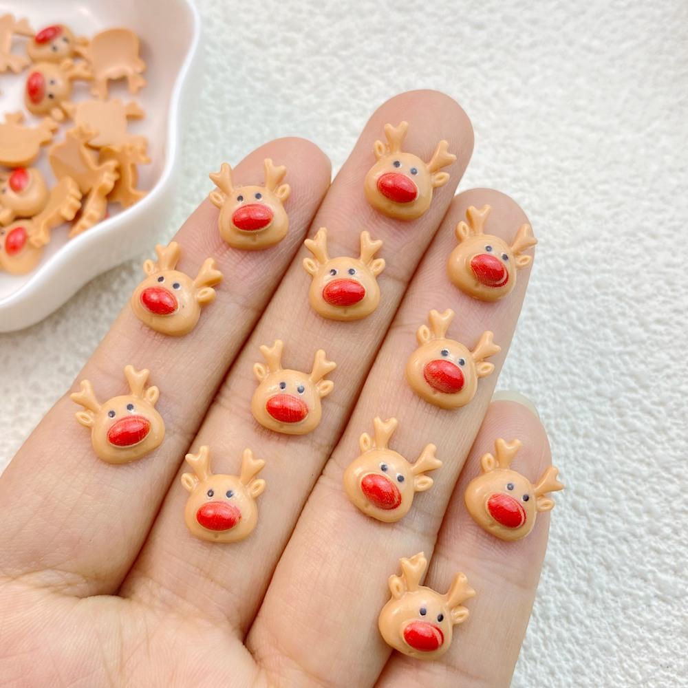 30Pcs New Cute Resin Cartoon Halloween, Christmas Collection Flat Back Manicure Parts Embellishments For Hair Bows