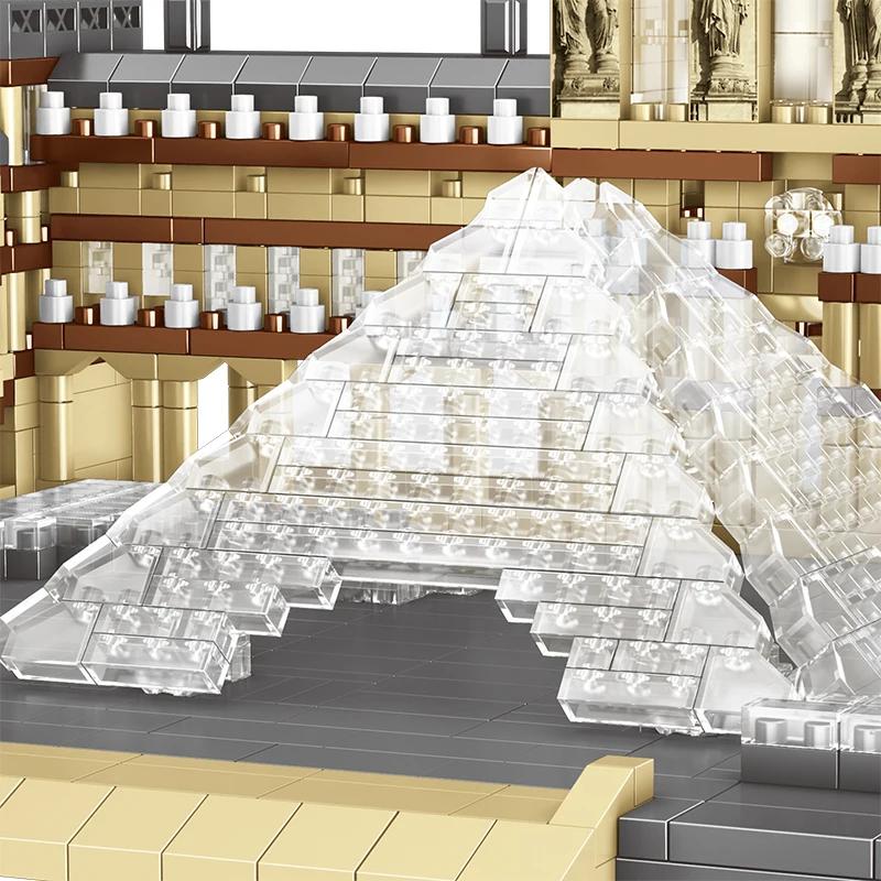 3377PCS Louvre Model Building Blocks World Famous Attractions Architectural Model Street View Bricks DIY Toys Gifts For Kids