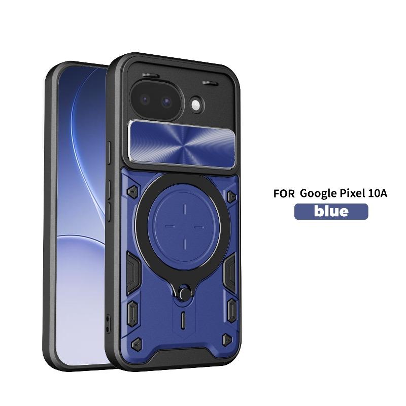 For Google Pixel 10a Case Heavy Duty Shockproof Armor Magnetic Ring Holder Slide Lens Protection Cover for Google Pixel10 A 10A