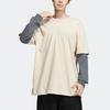 Adidas Originals X Charr Collaboration Fake Two-Piece Letter Print Round Neck Long Sleeve T-Shirt Unisex Tops Off-White HR3469