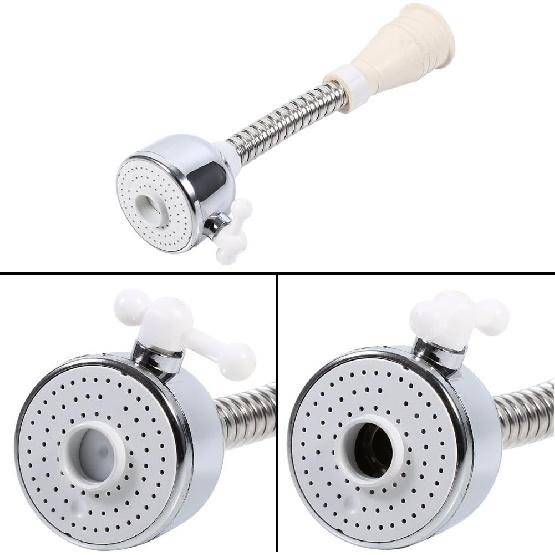 Swivel Faucet Aerator, 360° Rotatable Kitchen Sink Faucet Aerator Swivel Faucet Extender Sprayer Faucet Head No Splash Nozzle Filter Hose Adjustable