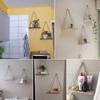 1/3pc Wood Swing Hanging Rope Wall Mounted Floating Shelves Home Living Room Wall Shelf Sundries Storage Outdoor Garden Decor