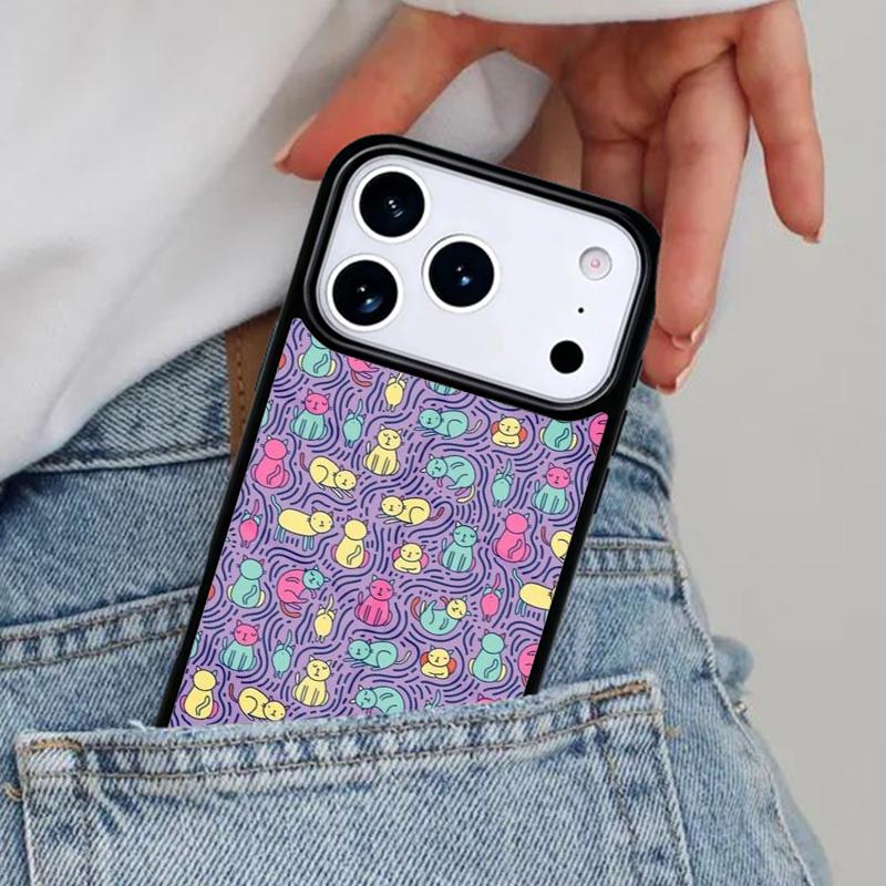 Cartoon Cute Cats Phone Case for iPhone 16e 15 14 13 12 17 Pro Max Plus Air 17pro Cover Coque