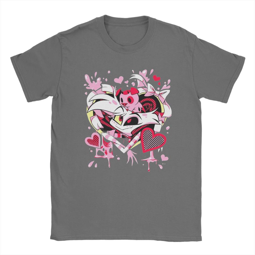 Hazbins Hotels Angel Dust Men T Shirts  Fun Tee Shirt Short Sleeve Round Neck T-Shirt 100% Cotton Gift Idea Clothes
