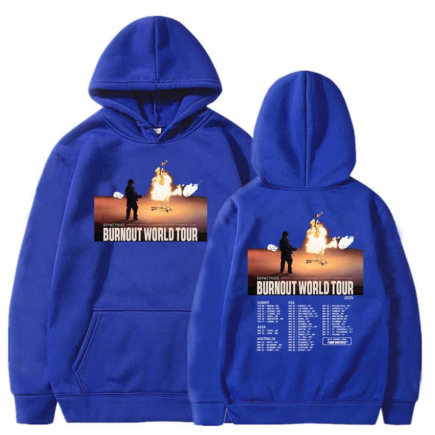 Boywithuke Burnout World Tour 2025 Hoodies Sudadera Mujer Hooded Women Men Casual Sweatshirts Singer Graphic Printed Pullovers