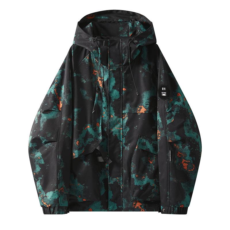 Men's 2025 Spring Korean Style Slim Hooded Jacket with Epaulettes - Versatile Outdoor Youth Outerwear