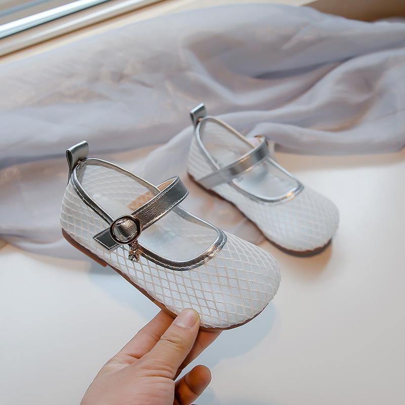 Girls Princess Shoes Mesh Breathable Kids Flat Shoes Elegant Sweet 2025 Summer New Children Casual Shoes Soft Sole Ins Trendy