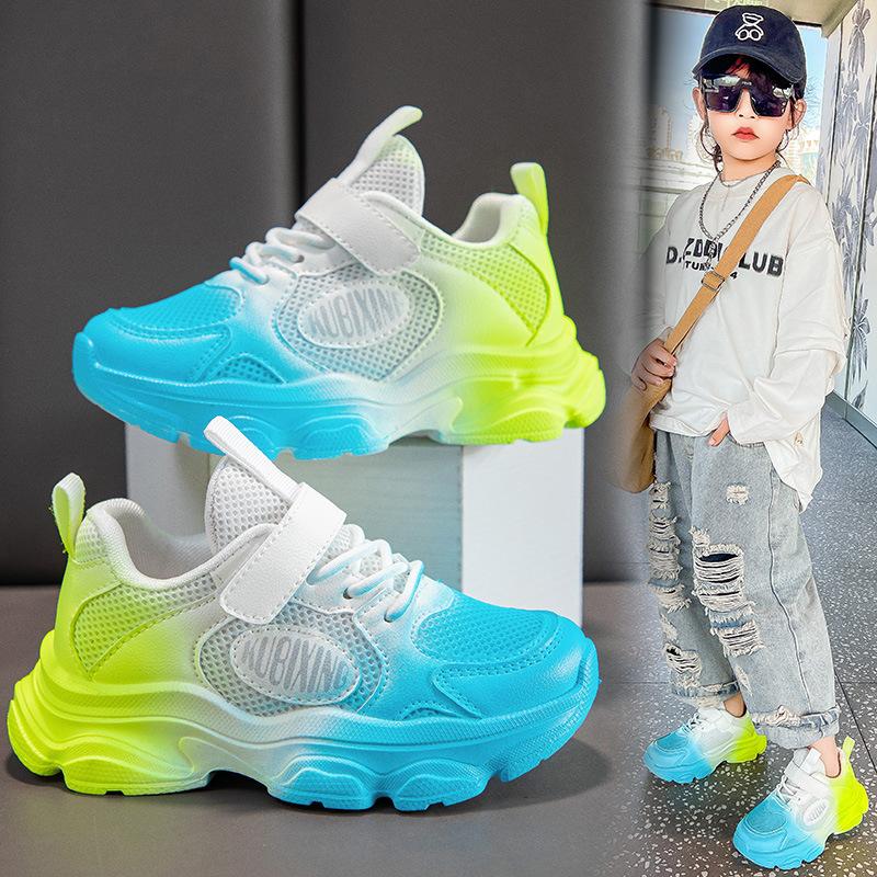 Children's White Shoes Girls White Sports Shoes Mesh Breathable Spring and Autumn Middle and Large Children's Running Shoes