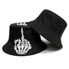 Funny Skeleton Fingers Print Bucket Hat Men Women Summer Outdoor Sunscreen Fashion Decorate Panama Unisex Fisherman Caps Hiphop